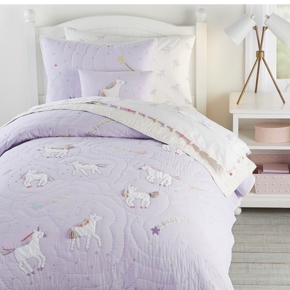 Pottery Barn Kids Bedding Pottery Barn Rainbow Unicorn Quilt Poshmark